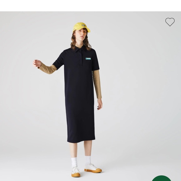 Lacoste Women's LIVE Straight Cut Badge Flowing Polo Dress 38/m - Picture 1 of 7